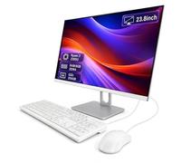 ordinateur tout en un 23,8 pouces, maison, bureau, étude, jusqu’à CPU3,7GHz | 8Go RAM, SSD 256Go, caméra cachée, Wi-Fi6 et Bluetooth5.3. Livré avec clavier et souris filaires pour vos travaux quotidiens.