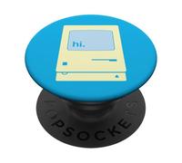 Ordinateur Vintage Amical Qui Dit Bonjour Image PopSockets PopGrip Adhésif