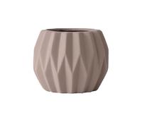 Ordinateurs de Bureau Couleur moka Terra Cotta Pot de Fleurs Texture Géométrique Ronde avec Trous de Drainage, pour Chambre Balcon Jardin Bureau (2 Tailles)(Large)