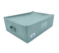 Ordinett Boîte de rangement à fermeture éclair rectangulaire Mint | Vert sauge | 42x32x14 cm | Pliable | Fermeture à glissière | Deux poignées latérales