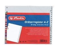 Herlitz 10843514 Registre A-Z, 23 x 18 cm Demi Hauteur, PP, perforés
