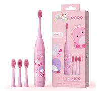 ORDO Squishmallows Brosse à dents sonique à batterie pour enfants avec 4 têtes de brosse à dents | Brosse à dents électrique pour enfants avec poils souples, batterie incluse, pour enfants de 4 ans et