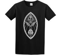 Ordo Templi Orientis OTO Sign Church 666 Satan Aleister Crowley Circle Black Mens T-Shirt Graphic Unisex Tee Shirt Manches Courtes(Small)