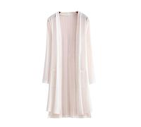 ORDOBO Cardigan D'Été pour Femme - Dentelle Maille Protection Solaire Vêtements Long Cardigan Couleur Unie Veste Manteau Femme Manches Longues Casual Châle Tops pour Mariage Bureau,White,3XL