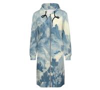 ORDOBO Hoodie Femme Zippé Capuche Long Forêt abstraite Veste légère à capuche à manches longues manteau décontracté avec poche haut cardigan XL