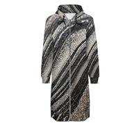 ORDOBO Hoodie Femme Zippé Capuche Long Géométrie créative Veste légère à capuche à manches longues manteau décontracté avec poche haut cardigan XXL