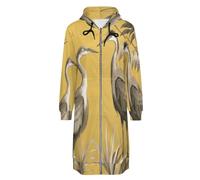 ORDOBO Hoodie Femme Zippé Capuche Long Imprimés animaliers Veste légère à capuche à manches longues manteau décontracté avec poche haut cardigan XXL