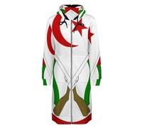 ORDOBO Hoodie Femme Zippé Capuche Long Sahara Occidental Manteau D'Automne-Hiver Décontracté Grande Taille À Manches Longues Fermeture Éclair Et Capuche Avec Poche 3Xl