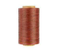 ordon à coudre rond en polyester thermocollé - 0,55 mm - Rigide - Pour la fabrication de bijoux en cuir, couture, reliure, bracelets et macramé - 400 m - Café