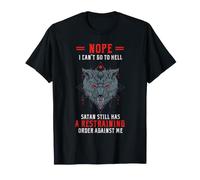 Ordonnance restrictive de Funny Wolf Sarcastic Satan Contre Moi T-Shirt
