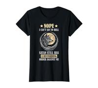 Ordonnance restrictive de Funny Wolf Sarcastic Satan Contre Moi T-Shirt Graphique avec Valeur, Femme, Noir, M