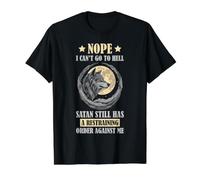 Ordonnance restrictive de Funny Wolf Sarcastic Satan Contre Moi T-Shirt Graphique avec Valeur, Homme, Noir, M