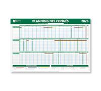 Ordre des départs en congés - Panneau d'affichage obligatoire - Plastifié et effaçable - Janvier à décembre 2026 - Kit de fixation inclus (pastilles adhésives) - Fabriqué en France