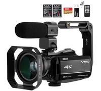 ORDRO Caméscope 4K avec vision nocturne infrarouge, zoom numérique 30x, WiFi, microphone externe et stabilisateur - Caméra de vlogging UHD 30 fps pour YouTube