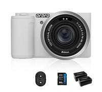 ORDRO G730 Appareil Photo sans Miroir avec vidéos 5K, AF/MF, Zoom Optique 12x, écran Variable, Appareil Photo numérique sans Miroir de 3,2" avec Carte SD 64 Go (Standard Bundle, Blanc)