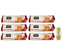 Ore Liete Cuor di Natura Biscotti con Cereali Lot de 6 biscuits avec céréales et baies, sans sucre ajouté, 250 g + 1 sachet de thé glacé San Benedetto au citron sans sucre 330 ml