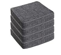 OREAMY Lot de 4 coussins de chaise antidérapants de 5/8 cm d'épaisseur, garnis de mousse pour jardin, terrasse, cuisine, intérieur et extérieur, 40 x 40 x 8 cm, gris foncé