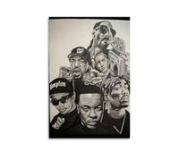 OREAUORN Dr Dre Compton (1) Impression sur toile décorative vintage esthétique pour salon, chambre à coucher, 60 x 90 cm, style sans cadre