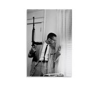 OREAUORN Malcolm X Poster mural décoratif sur toile style vintage esthétique pour salon, chambre à coucher, 30 x 45 cm, sans cadre