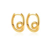 Orecchini a spirale anello linea, orecchini geometrici in rame, accessori di alta qualità minimalistica, vento leggero maturo per donne, pendolari, amanti del vento minimalistico e quotidiano