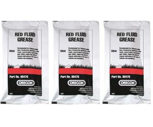 Oregon 90476 Rouge Fluide Graisse lubrifiante Sachet de 50 ml Pour Tronçonneuse Bar Nez pignons (Lot de 3)