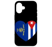 Oregon and Cuba Flags: Heart Shaped Unity Coque pour iPhone 16