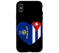 Oregon and Cuba Flags: Heart Shaped Unity Coque pour iPhone X/XS