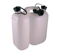 Oregon - Bidon Combiné Économique, 5 + 3 Litres, Bidon 2-en-1 pour Essence et Huile pour Chaîne, Graduations et Bouchon de Sécurité, Transparent / Blanc (562408)
