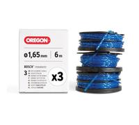 Oregon Bobine de Fil de Débroussailleuse 1.65 mm pour Bosch, lot de 3 | Remplacement Exact Modèle F016800351, Compatible avec Débroussailleuses ART, fil Oregon Gatorline Premium Torsadé Carré