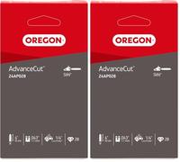 Oregon Chaîne de tronçonneuse compatible avec Stihl GTA26, pour guide mini-tronçonneuse 4 pouces (10 cm), pas 1/4” Low Profile, 28 maillons, 1,1 mm, faible rebond, gouges demi-rondes (24AP) (Lot de 2)