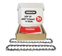 Oregon Chaîne de Tronçonneuse pour Guide 35cm, 3/8" LP, 1,3mm, 52 Maillons | Lot de 2, Chaîne de Rechange à Faible Rebond, Compatible Husqvarna, Ryobi, Bosch, Einhell et plus