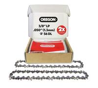 Oregon Chaîne de Tronçonneuse pour Guide 40cm, 3/8" LP, 1,3mm, 56 Maillons | Lot de 2, Chaîne de Rechange à Faible Rebond, Compatible Titan, Ryobi, Black & Decker, Dolmar et plus
