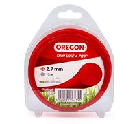 Fil de débroussailleuse Oregon Rouge Rond 2mm, Coupe-bordures, entretien des pelouses, parterres de fleurs, jardin, Fil nylon résistant, compatible avec modèles standards, 2.0mm x 15m (69-356-GR)