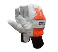 OREGON Gants de travail hiver Cuir isolant pour sylviculture, jardinage & travaux extérieurs, protection renforcée des articulations & poignets, détails réfléchissants de sécurité - Taille S