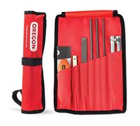 Oregon - Kit d'Affûtage Universel Portable pour Tronçonneuse, Limes Rondes 5/32" (4 millimètres) / 3/16" (4,8 mm) / 7/32" (5,5 mm), Lime Plate, Manche, Guide de Lime et Pochette (617067)