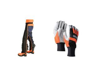 Oregon Kit de vêtements de sécurité Type A pour Travail à la tronçonneuse avec Jambières Universelles et Gants Taille L