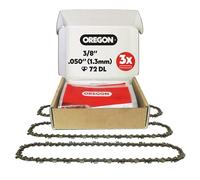 Oregon Lot de 3 Chaîne de Tronçonneuse 3/8" pour Guide de 50cm (20"), Jauge .050" (1,3mm), 72 Maillons - Stihl Chaîne Rechange, Ciseau complet, Compatible Stihl Modeles et plus
