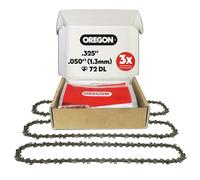 Oregon Lot de 3 Chaîne de Tronçonneuse,325" pour Guide de 45cm (18"), Jauge .050" (1,3mm), 72 Maillons - Chaîne Rechange, Encoche étroite, Compatible Husqvarna, Makita, Hitachi, McCuloch et plus