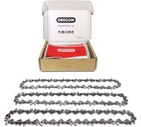 OREGON - Lot de 3 Chaînes de Tronçonneuse, avec Pas 3/8" Low Profile / Jauge 0,050" (1,3 mm) / 52 Maillons / Gouges Demi-Ronde, pour Guide-Chaîne 35 cm (T52X3)