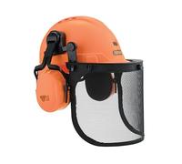 Oregon Protect Casque de Sécurité pour Tronçonneuse avec Protections Auditives et Visière en Maille d'Acier