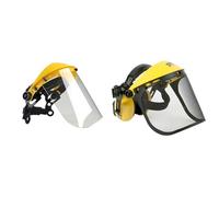 Oregon - Visière de Protection en Polycarbonate et Maille d'Acier, avec Protège-Oreilles Réglable pour Front et Visage