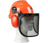 OREGON Yukon Casque de Sécurité pour Tronçonneuse avec Protections Auditives et Visière en Maille d'Acier (562412), Noir