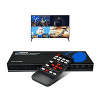 OREI 4K Multi HDMI Viewer Quad 4 en 1 sortie, commutateur 4 ports sans couture IR télécommande 4K @ 60Hz 1080p pour PS4/PC/DVD/caméra de sécurité, commutateur HDMI optique audio L/R - UHD-401MV