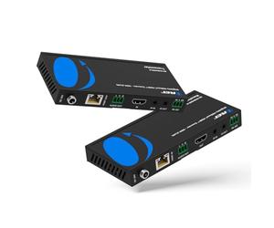 OREI Câble d'extension HDMI sur Ethernet 4K @ 120 Hz - HDBaseT UltraHD 8K @ 30 Hz CAT6/7 - Contrôle HDR, CEC et IR, RS-232 - 120 m avec câble d'alimentation et sortie