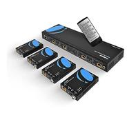 OREI Matrice d'extension HDMI 4K 4 x 4 - UltraHD 4K @ 60 Hz 4:4:4 sur câble Simple CAT5e/6/7 avec commutateur HDR et contrôle Infrarouge, RS-232 - jusqu'à 70 m - 1080p Downscale - 4 x Loop Out - 4