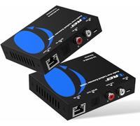 OREI Rallonge audio sur Cat5e/6 jusqu'à 280 m - Étend le signal numérique optique coaxial Toslink sur câble d'alimentation LAN Ethernet pour extension longue distance Dolby Digital, DTS 4.1, DTS-HD,