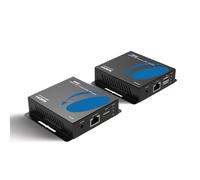 OREI Rallonge HDMI KVM 4K via LAN Câble simple CAT5e/CAT6A/CAT7 non compressé 4K @ 60 Hz jusqu'à 70 m 4:4:4 - Télécommande clavier souris et télécommande avec contrôle USB - Full HD numérique