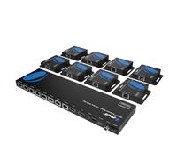 OREI Répartiteur de rallonge HDMI 4K 1x8 Multiple sur câble CAT 6/7 avec gestion EDID - 4K à 30 Hz jusqu'à 50 m et 1080p à 60 Hz jusqu'à 70 m - Boucle de sortie