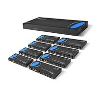 OREI Répartiteur HDMI 1 x 8 HDBaseT 4K, câble Multiple CAT6/7 4K à 60 Hz 4:4:4 HDCP 2.2 avec Gestion à Distance IR EDID, HDR, jusqu'à 100 m, Boucle de Sortie, Faible Latence, Support Complet