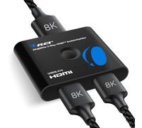 OREI Répartiteur HDMI 4K 1x2 - Écran duplicate/miroir, Full HD 1080P, 4K@30Hz, alimentation USB (commutateur HDMI, interrupteur bidirectionnel)